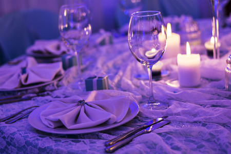 Table set for a dinnerの写真素材