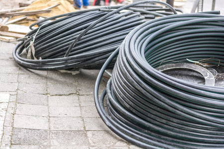 tubes on the street during city repairing