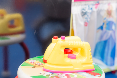 Plastic iron toy photographed in childrens center.の写真素材