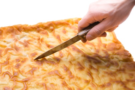 Traditional Turkish home-baked Banitsa - pie with salty cheeseの写真素材