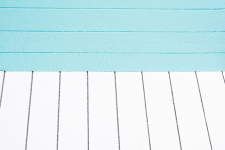 Blank wooden background in white and blueの写真素材