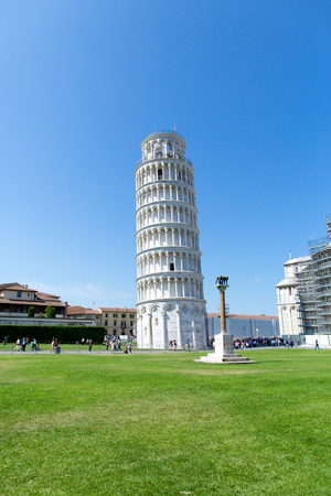  Pisa tower.Bell tower, part of the Cathedral Ensemble in the Pisa in Italy. Became world famous thanks to the slope caused by soft soil.のeditorial素材