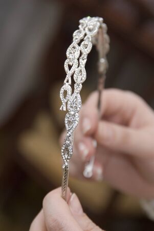 tiara wedding and a pride handの写真素材