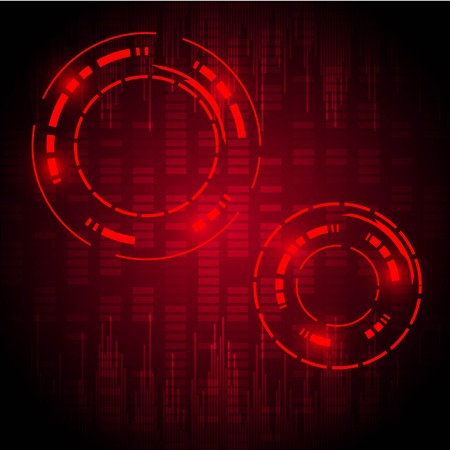 hi-tech geometric abstract in red backgroundのイラスト素材