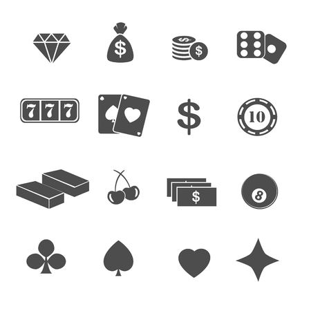 Casino and gambling icons set vectorのイラスト素材