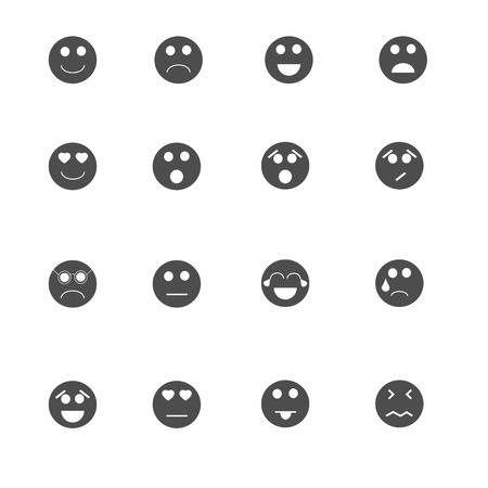 Emotions icons set vectorのイラスト素材