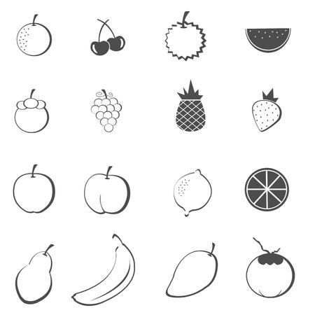A fruit icons set vectorのイラスト素材