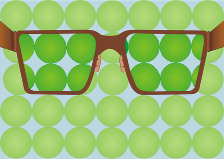 Improving the visibility of objects with glassesのイラスト素材