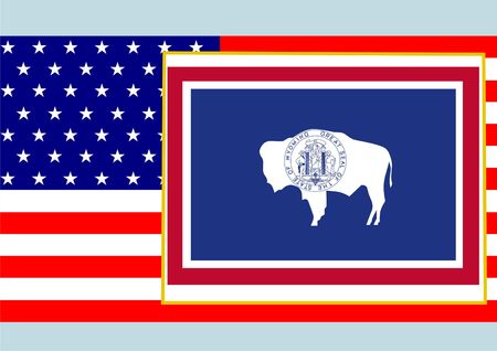 The national flag of the United States and symbolism of each of the states.の写真素材