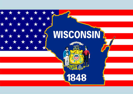 The national flag of the United States and symbolism of each of the states.の写真素材