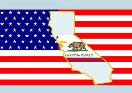 The national flag of the United States and symbolism of each of the states.の写真素材
