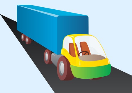 Freight transport by road. A truck with a large trailer.のイラスト素材