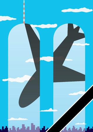 An act of terrorism on Sept. 11, which ceased to exist two twin towers and which claimed many livesのイラスト素材