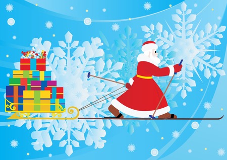 Abstract Christmas background with Santa Clausのイラスト素材