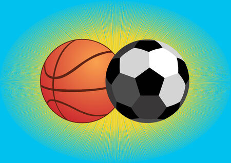 Sports equipment. Balls for soccer and basketballのイラスト素材