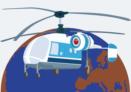 Civil aviation. The helicopter used by rescue services.のイラスト素材