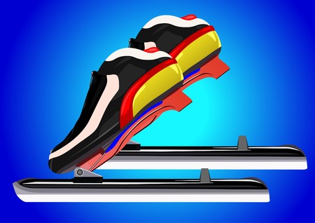 Skates for speed skating. Winter sport.のイラスト素材