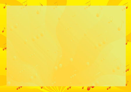 Abstract yellow background of the musical signs and symbolsのイラスト素材