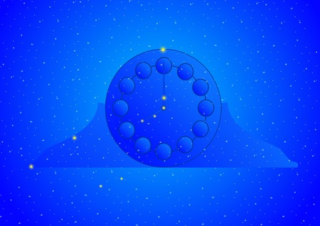 Constellations of the night sky. Abstract image of figures under the name of the constellation.のイラスト素材