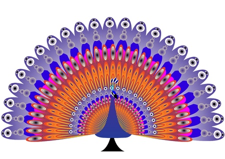 Fantastic character. Firebird with her tailのイラスト素材