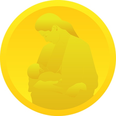 Icon on which the mother to breastfeed the babyのイラスト素材