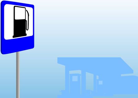 Automobile gas station and gas station signのイラスト素材