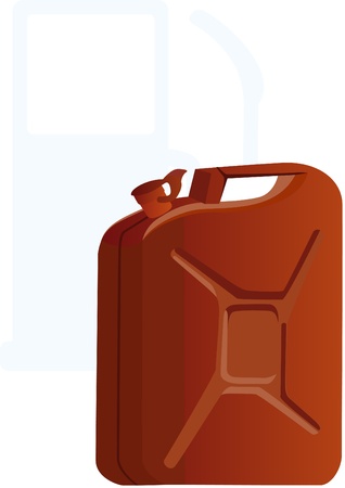 Canister of gasoline on the background filling the columnのイラスト素材