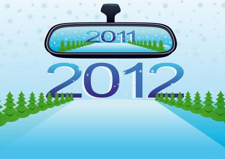 Moving forward, in 2012, leaving behind the past yearのイラスト素材