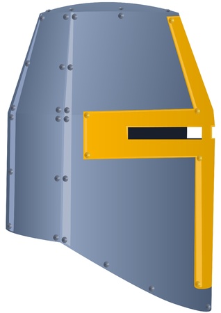 Steel helmet knight. Illustration on a white background.のイラスト素材