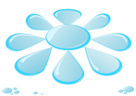 Abstract image of water droplets in the form of a flowerのイラスト素材