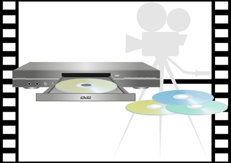 DVD-player on the background film.のイラスト素材