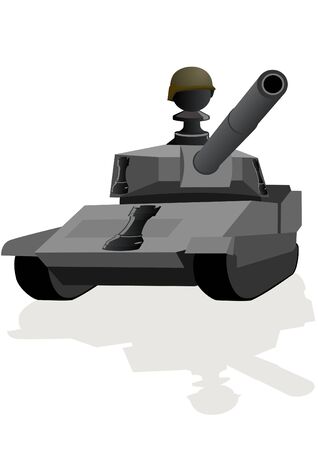Chessmen styled soldiers and military equipment. Illustration on a white backgroundのイラスト素材