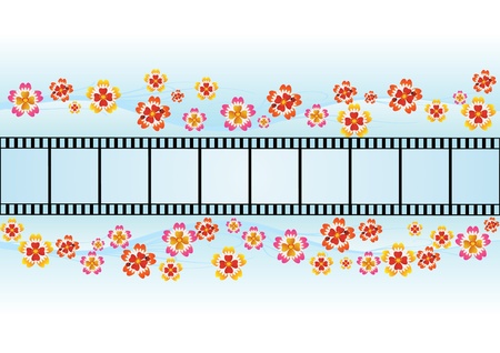 Film in the frame of summer wildflowersのイラスト素材