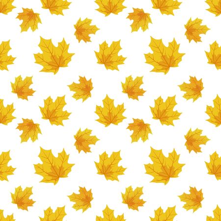 Seamless illustration depicting autumn maple leaves.のイラスト素材