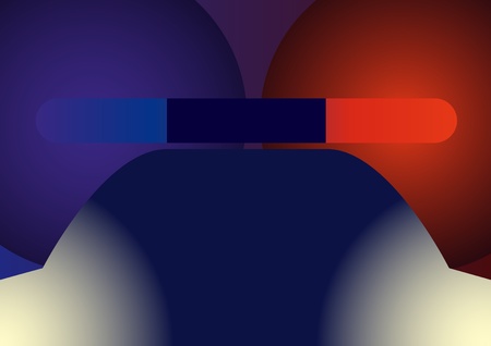 Included are a police beacon of light blue and redのイラスト素材