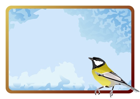 Bird on a background frame of the sky with cloudsのイラスト素材
