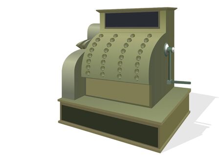 The old cash register. The illustration on a white backgroundのイラスト素材