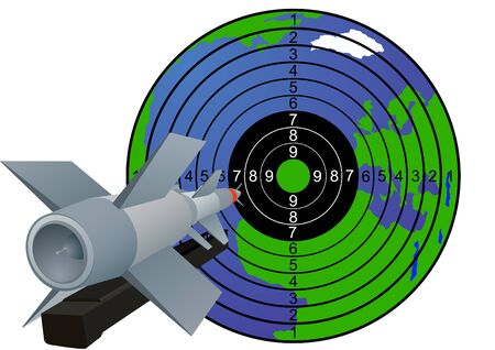 Missile defense against the target and the globeのイラスト素材