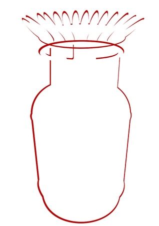 An abstract of household gas cylinder and the flame of the burner. The illustration on a white background.のイラスト素材