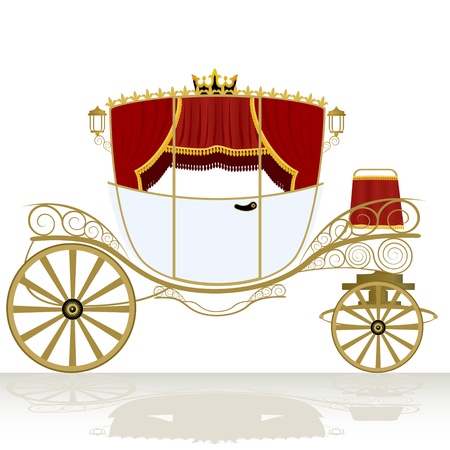 The coach-old means of transportation. The illustration on a white background.のイラスト素材
