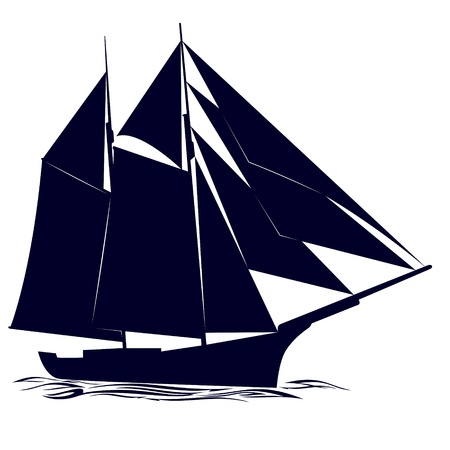 Old sailing ship. Illustration on white background.のイラスト素材