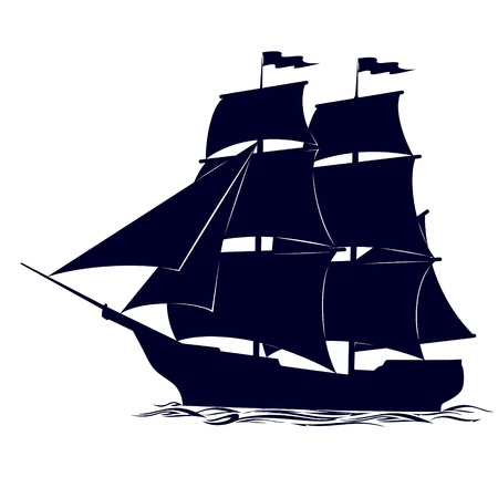 Old sailing ship. Illustration on white background.のイラスト素材