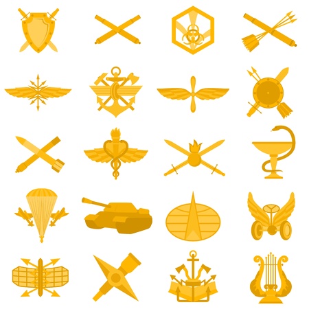 Badges of arms of the Russian Army. Illustration on white background.のイラスト素材