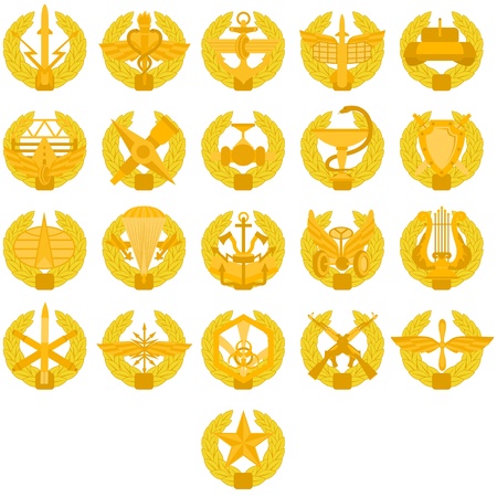 Badges of arms of the Russian Army. Illustration on white background.のイラスト素材