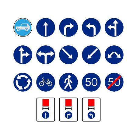 Set of traffic signs. The illustration on a white background.のイラスト素材