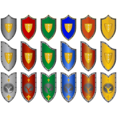 Shields with the coat of arms. The illustration on a white background.のイラスト素材