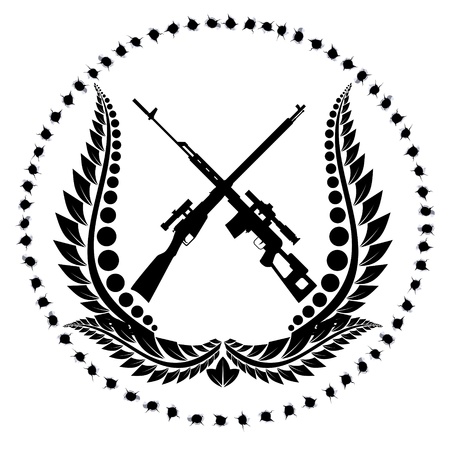 Icon with sniper rifles  The illustration on a white background のイラスト素材
