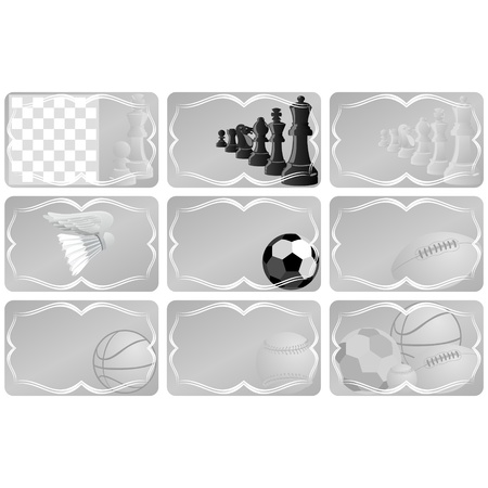 A business card with a picture of sports equipmentのイラスト素材