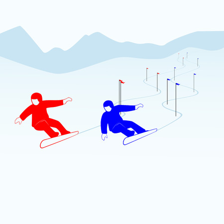 Winter sports  Illustration on white background のイラスト素材