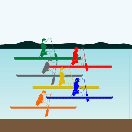 Summer kinds of sports  Illustration on a sports theme のイラスト素材